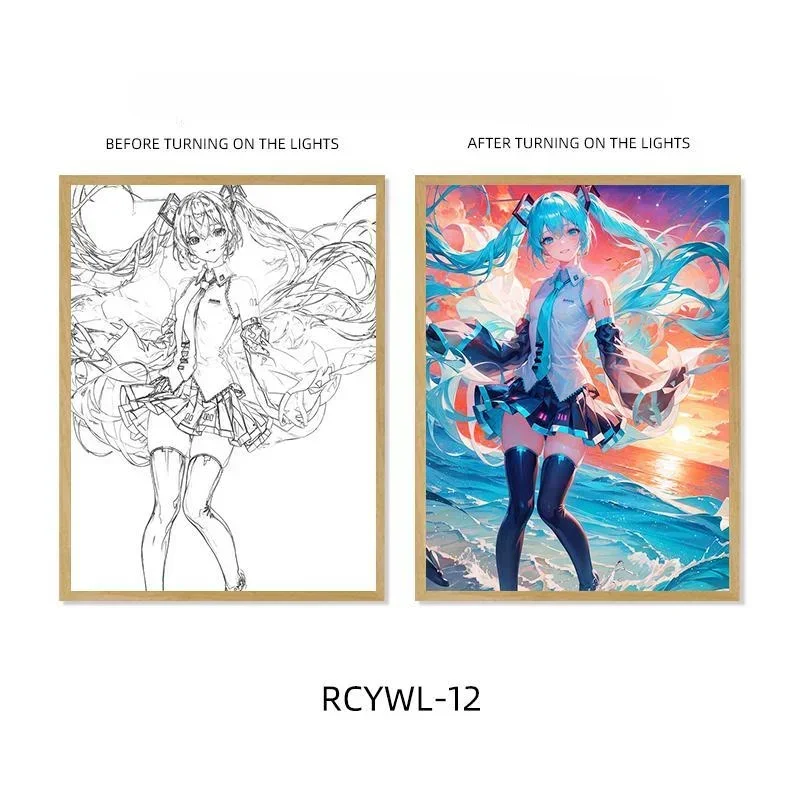 Hatsune Miku Series Light Painting Decoration Painting Night Light Creative Photo Frame