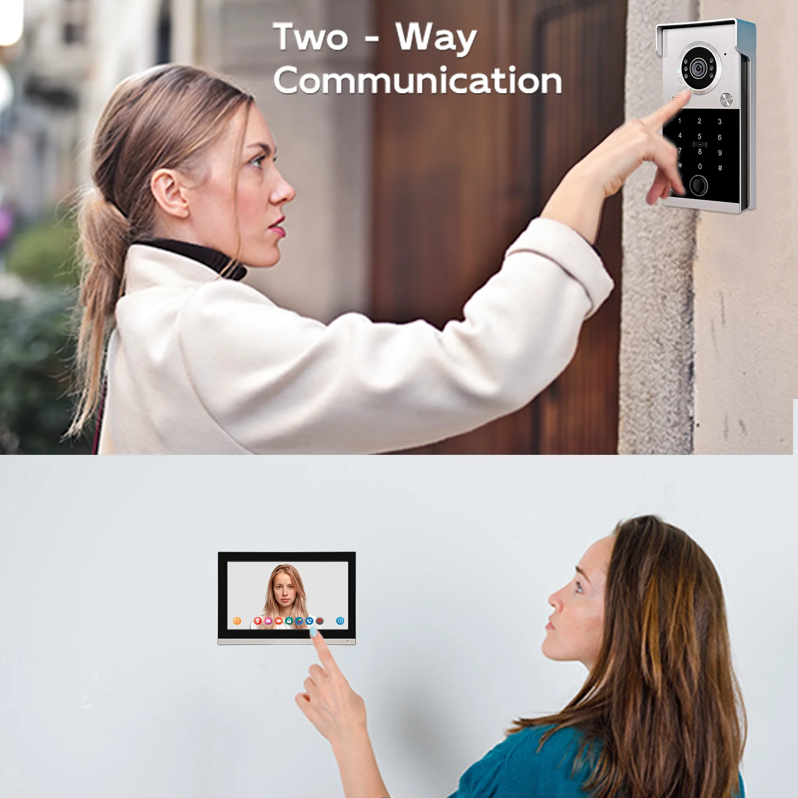 TuYa 1080P ビデオインターホンアクセス制御システム ドアベル ビデオ通話 リモートコントロール ドア開閉 ヴィラアクセス制御システム