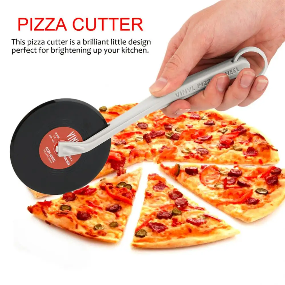 Pizza Tool Creative Spin Abs Kitchen Accessories Pizza Knife Portable Record Design Bakeware Pizza Wheel Cutter Professional