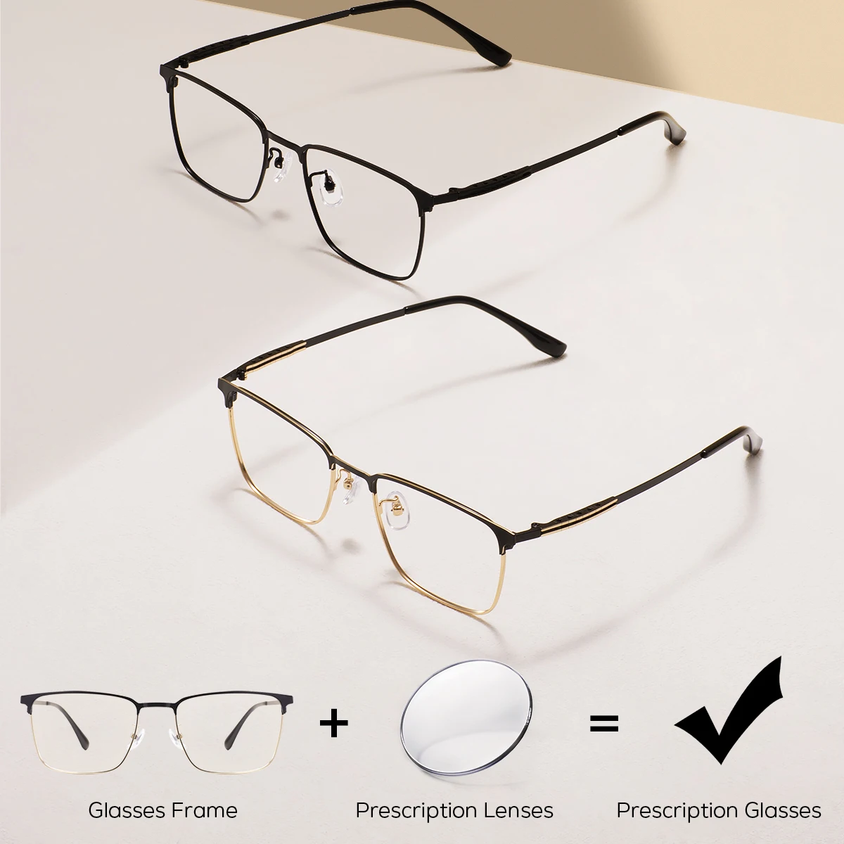 

Мужские металлические квадратные очки по рецепту, мультифокальные прогрессивные фотохромные очки в полной оправе, оптические линзы с защитой от синего света