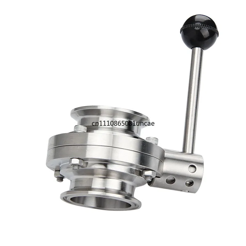 304 Stainless Steel Sanitary Manual Butterfly Valve Tri-Clamp Ferrule Food Brewery Discharge Valve