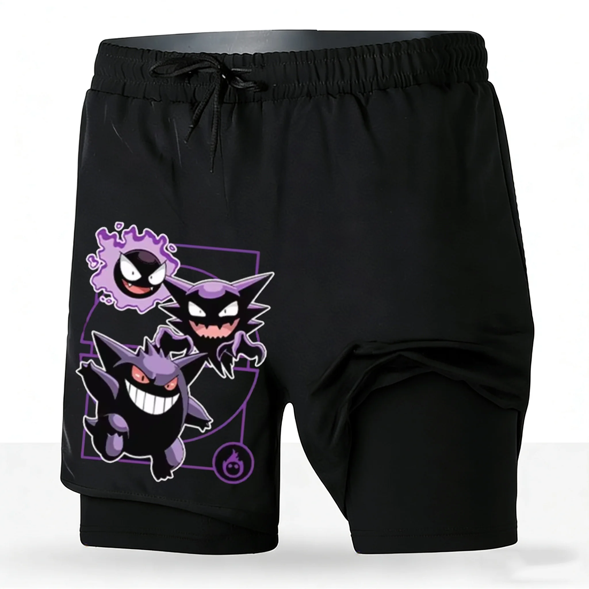 shorts-de-corrida-masculinos-2-em-1-com-estampa-de-pokemon-gastly-haunter-gengar-de-secagem-rapida-para-treino-de-academia-com-camada-interna-para-o-verao
