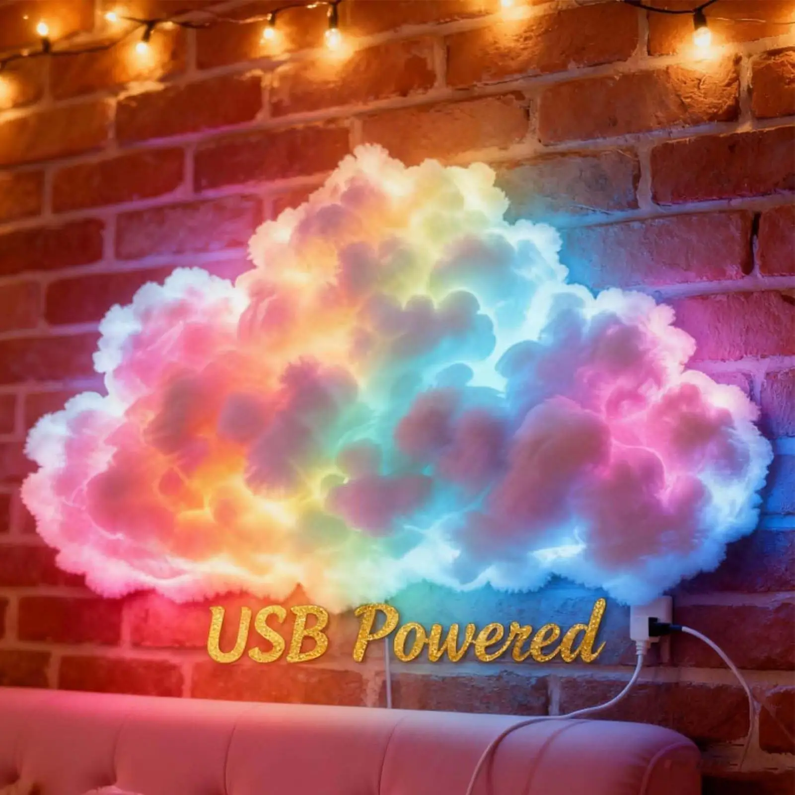 3D Thundercloud LED Light 3D Thundercloud USB Lamp Set Dynamic Lighting Decoration for Desktop Ceiling Bedroom Living Room view 5