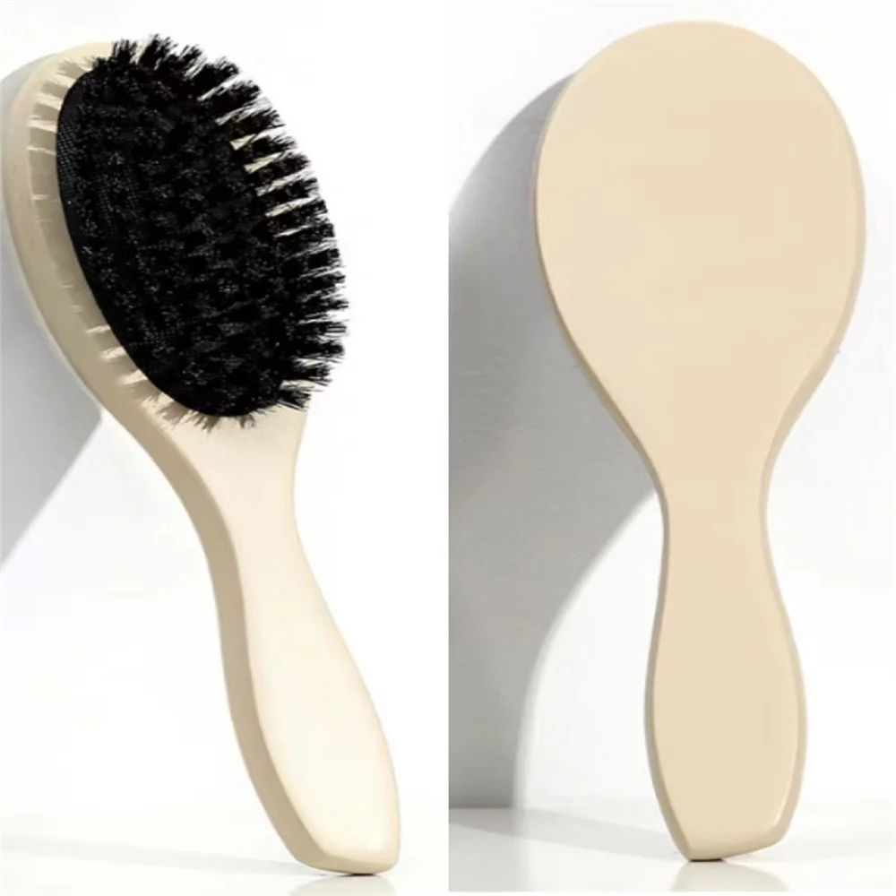 

Natural Boar Bristle Hairbrush Massage Comb Anti-static Hair Scalp Paddle Brush Beech Wooden Handle Hair Brush Comb Styling Tool