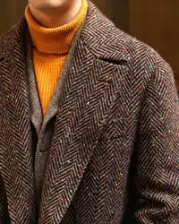 Men's coats Overcoat Fashion Notched Lapel Colorful Woolen Single Breasted Business Causal Daily Tailored Abrigos Para Hombre