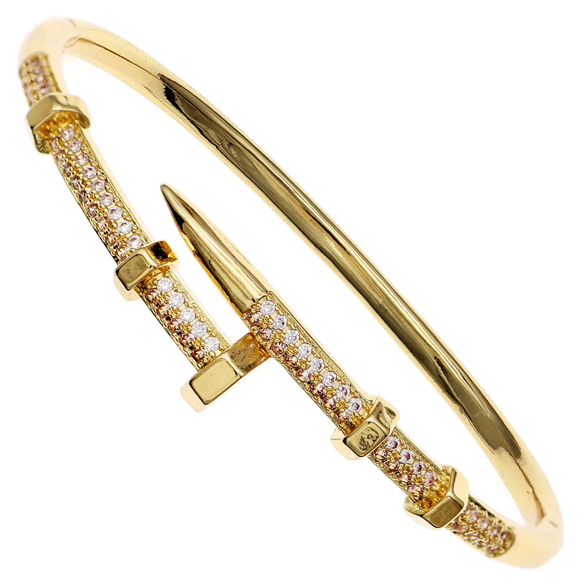 Classic Stainless Steel Woman's Nail Bracelet Europe and the United States Popular Bracelets Sparkling Zircon Bangle As A Gift image 6