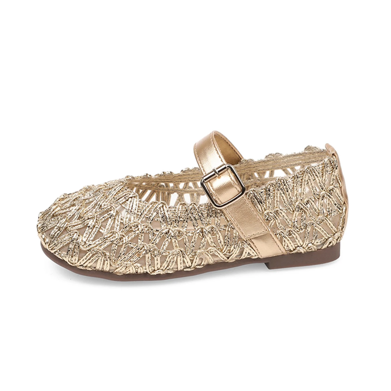 Mermaid Color Glitter Ballet Flats For Kid Girls Cut-out Design Round Toe Ballerina Shoes Baby Child Brand Design Mary Janes