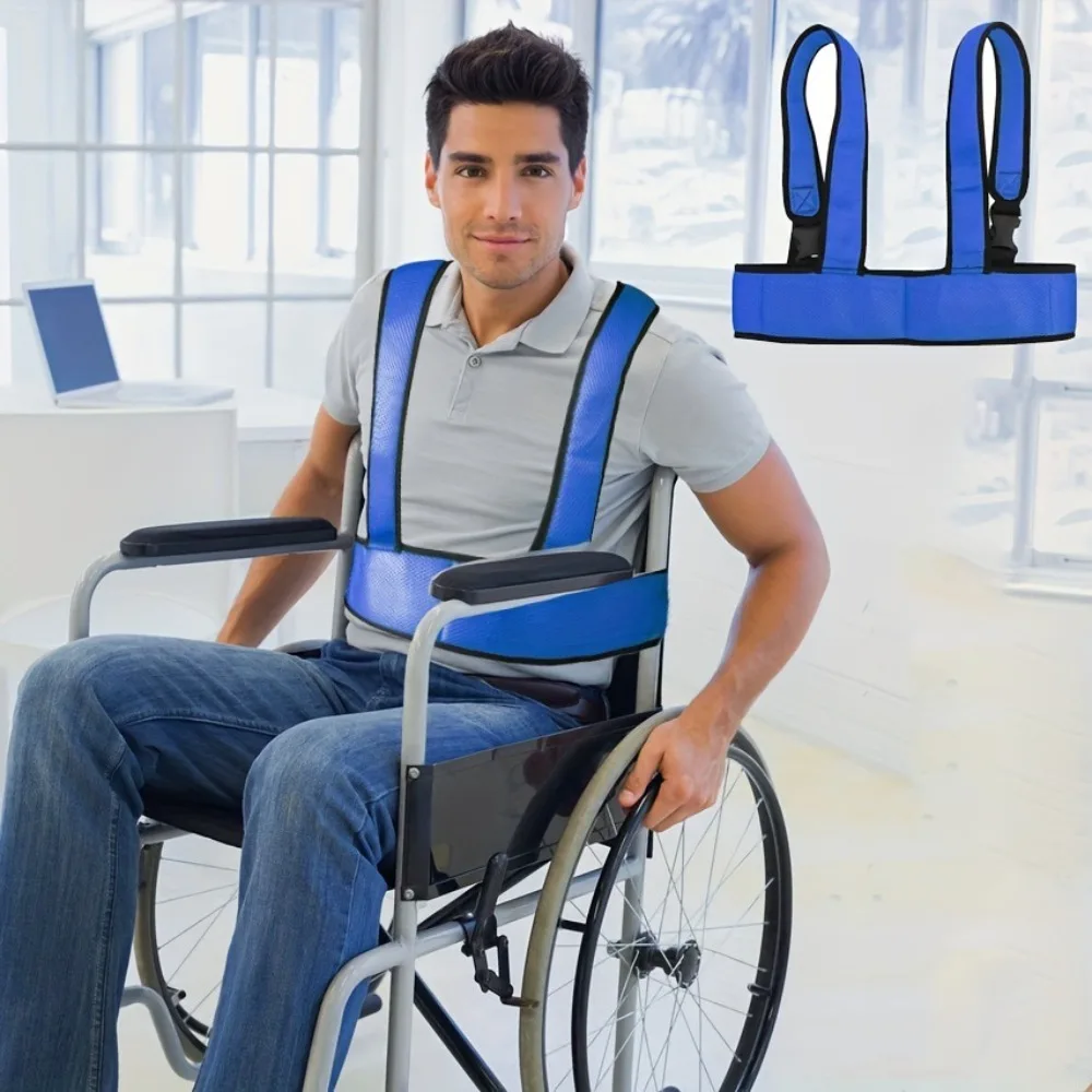 Breathable Mesh Wheelchair Safety Belt Non-Slip Adjustable Straps Fall Prevention Band Comfortable 360° Design Elderly Seat Belt