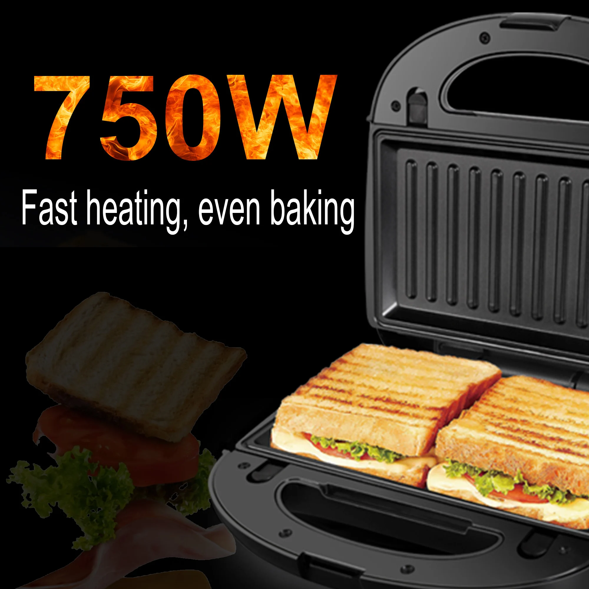 Electric Waffle Maker 5 In 1 Sandwich Maker Cooking Kitchen Appliances Breakfast Waffles Machine Non-stick Iron Pan Sonifer