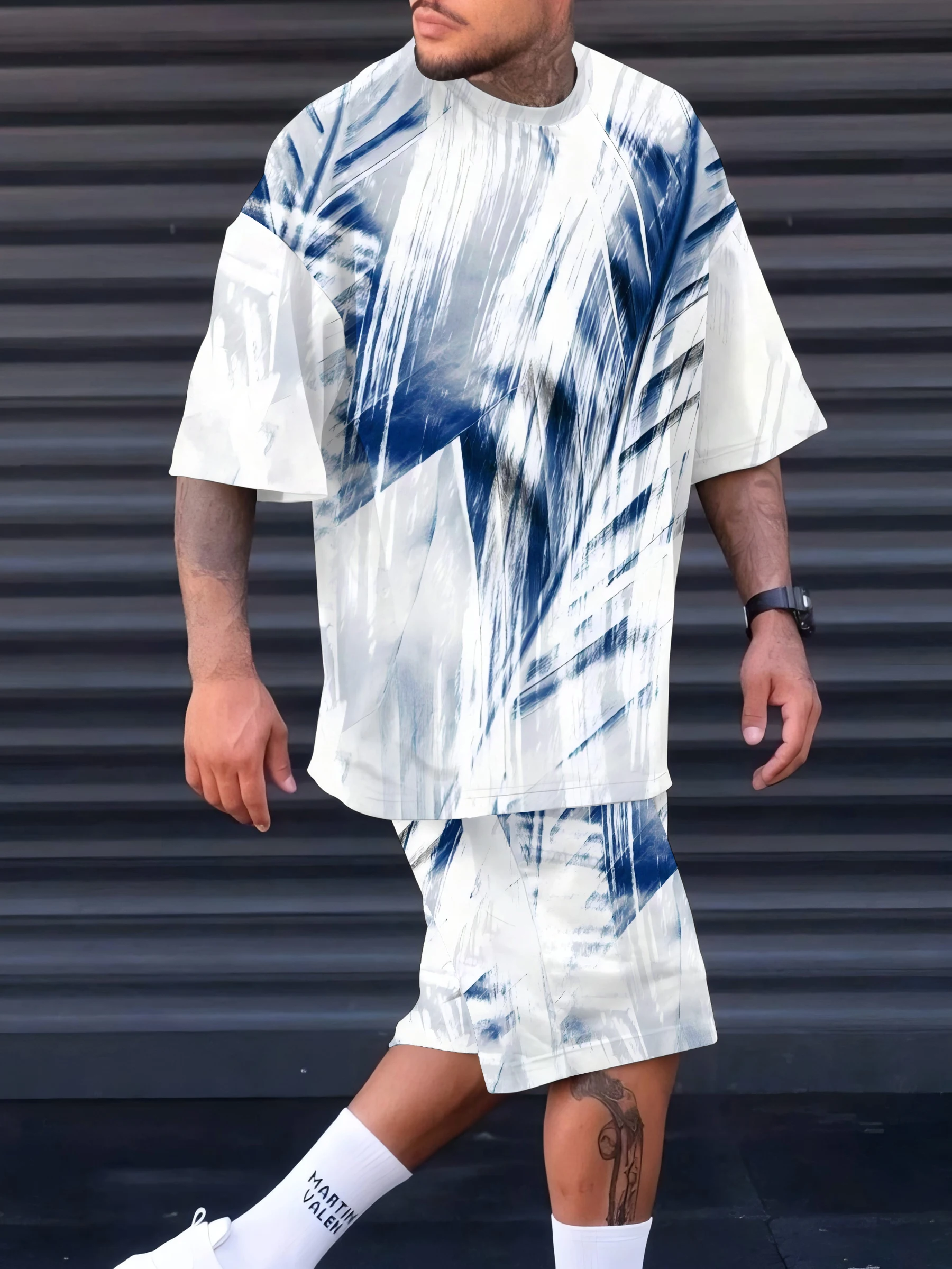 

GELITAYIN The 2025 Summer New Men's Set Features 3d Printed Casual Wear With A Sense Of Design