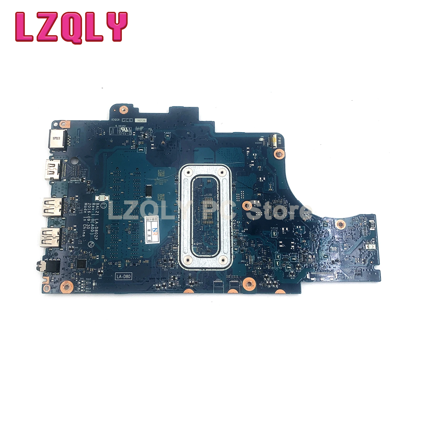 For Dell Inspiron 15 5567 5767 P66F Laotop Motherboard BAL21 LA-D802P With I3-6006U I5-6200U I7-6500U CN-0DG5G3 081YW5 057K0H