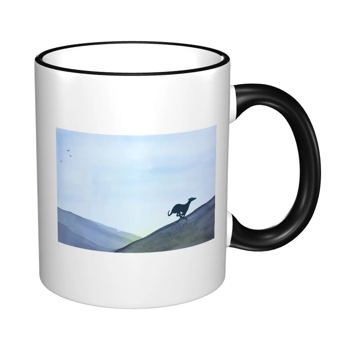Running Greyhound Whippet Lurcher Mug Funny Ceramic Coffee Cups Tea Mugs Milk Cup Drinkware Gifts for Woman Man