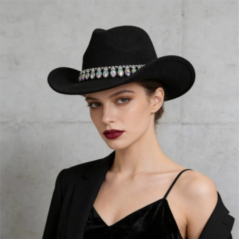 Unique tassel colorful exotic ethnic style niche accessory hat top felt