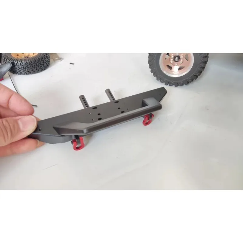 For YK4084 1/8 Scale RC Crawler Off-Road Short Version Metal Front Bumper CNC Process Adjustable Width No-Damage Installation