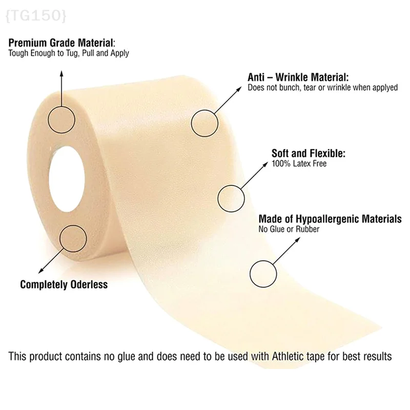 ضمادة إسفنجية من البولي يوريثان 6 سم * 20 م - مثالية لمنصات الكوع والركبة، غلاف داخلي من إسفنج الفيلم للشريط الرياضي، مسامي ومرن 【لا】
