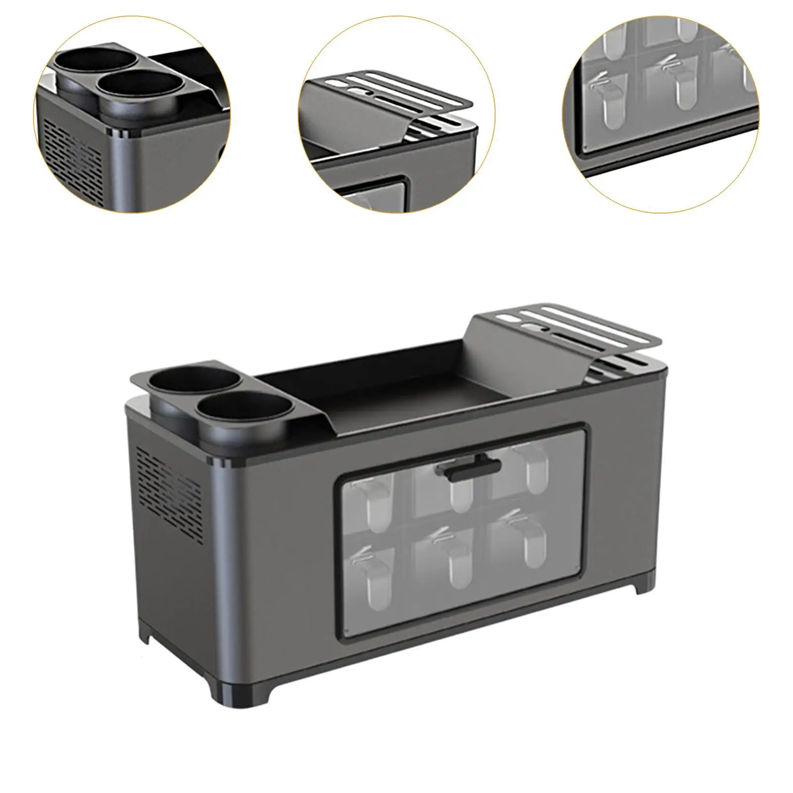 Seasoning Box 6 Condiment Slot Standing Holder Storage for Cafe Table Pantry