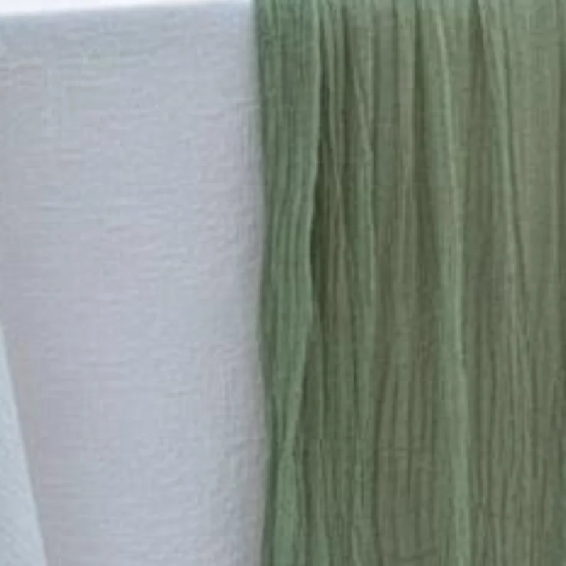 Boho Gauze Table Runner Crinkled Cheesecloth Table Runner For Wedding Bridal Shower Party Table Decor