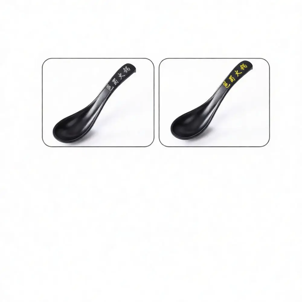 Modern Japanese Ramen Spoon Melamine Durable Soup Ladle Matte Finish Long Handle Hook Design Restaurant Quality Kitchen Tablewar