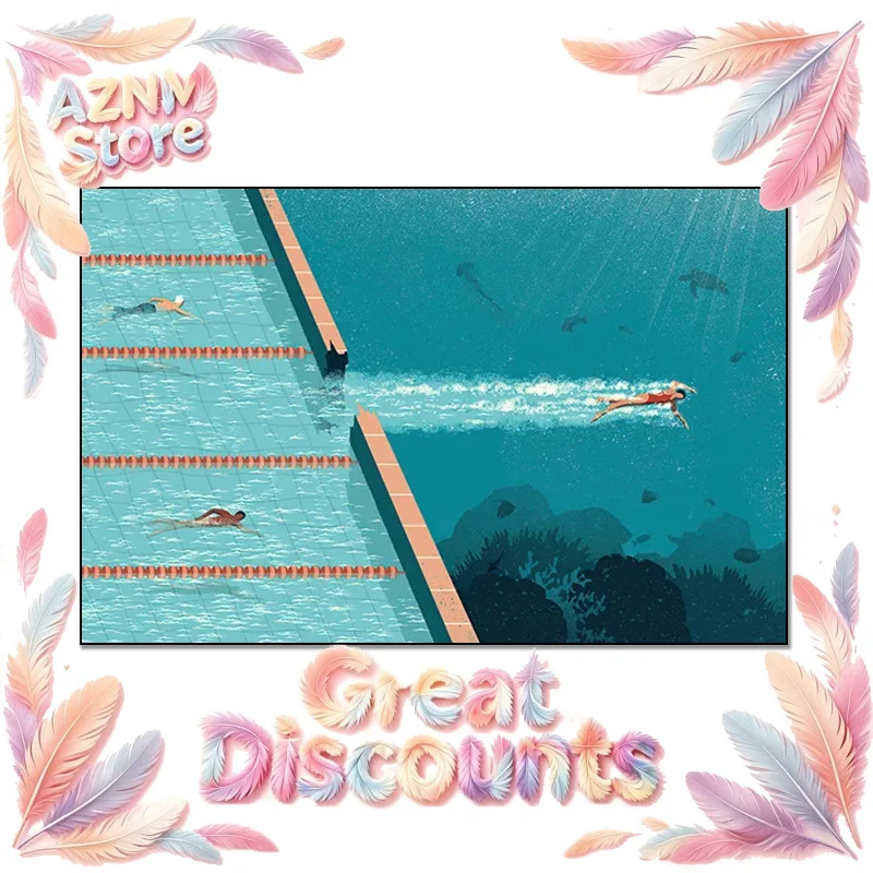 2026 1pcs Abstract Expand Comfort Zone Swimming Pool Poster Canvas Paintings And Print Wall Art HD Pictures Home Decor Fr