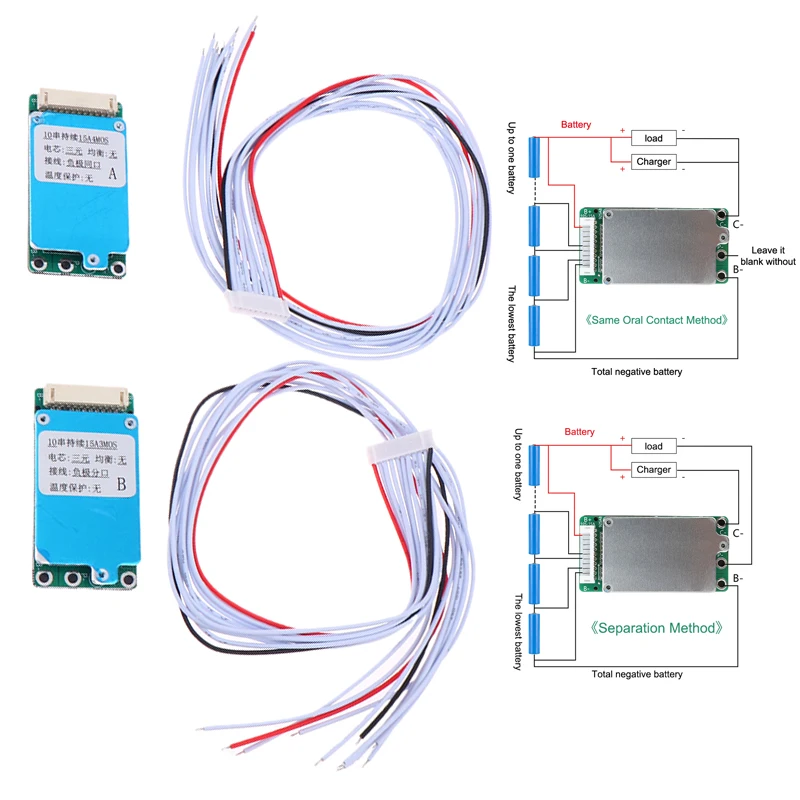 18650 Lit-Battery Protection Board 10S 36V 15A Common/SPLIT Port Li-ion Lipolymer For Electric Vehicle Battery Protection Board
