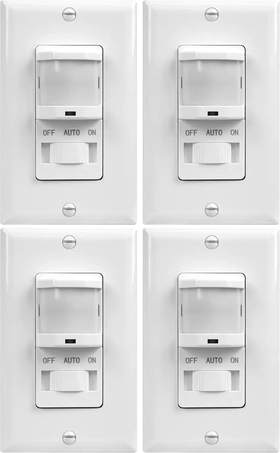 

PIR Motion Sensor Light Switch, Learning Function, No Neutral/Ground Required, UL Listed, White, 4-Pack