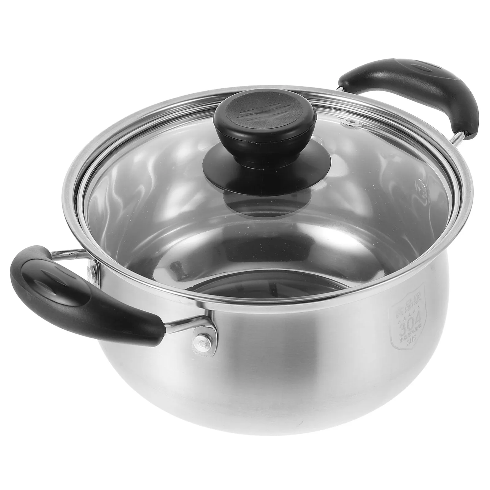 

Stainless Steel Soup Pot 3.5L Heavy Duty Deep Stockpot For Milk Stew Pasta Cooking Dishwasher Safe Lid Heat Resistant