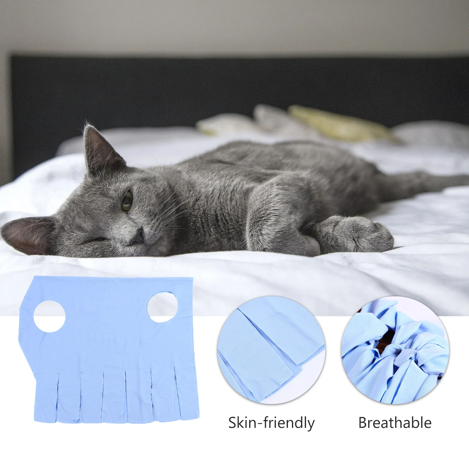

Cat Recovery Suit S Size Anti-Lick Sterilization Coat Breathable Cotton Pet Surgery Wear Kitten Clothes Cat Care Suit