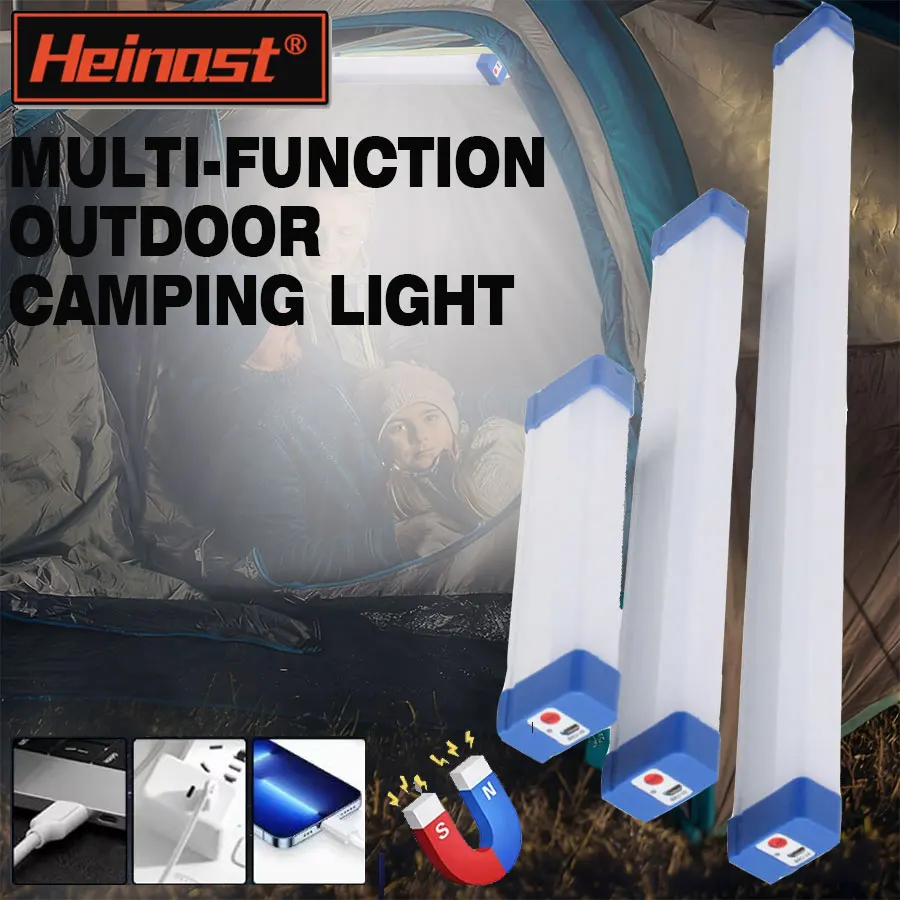 LED USB Rechargeable Lamp Tube Emergency Camping Light Magnetic Portable Lightinging Night Market Outdoor Vehicle Hard Strip