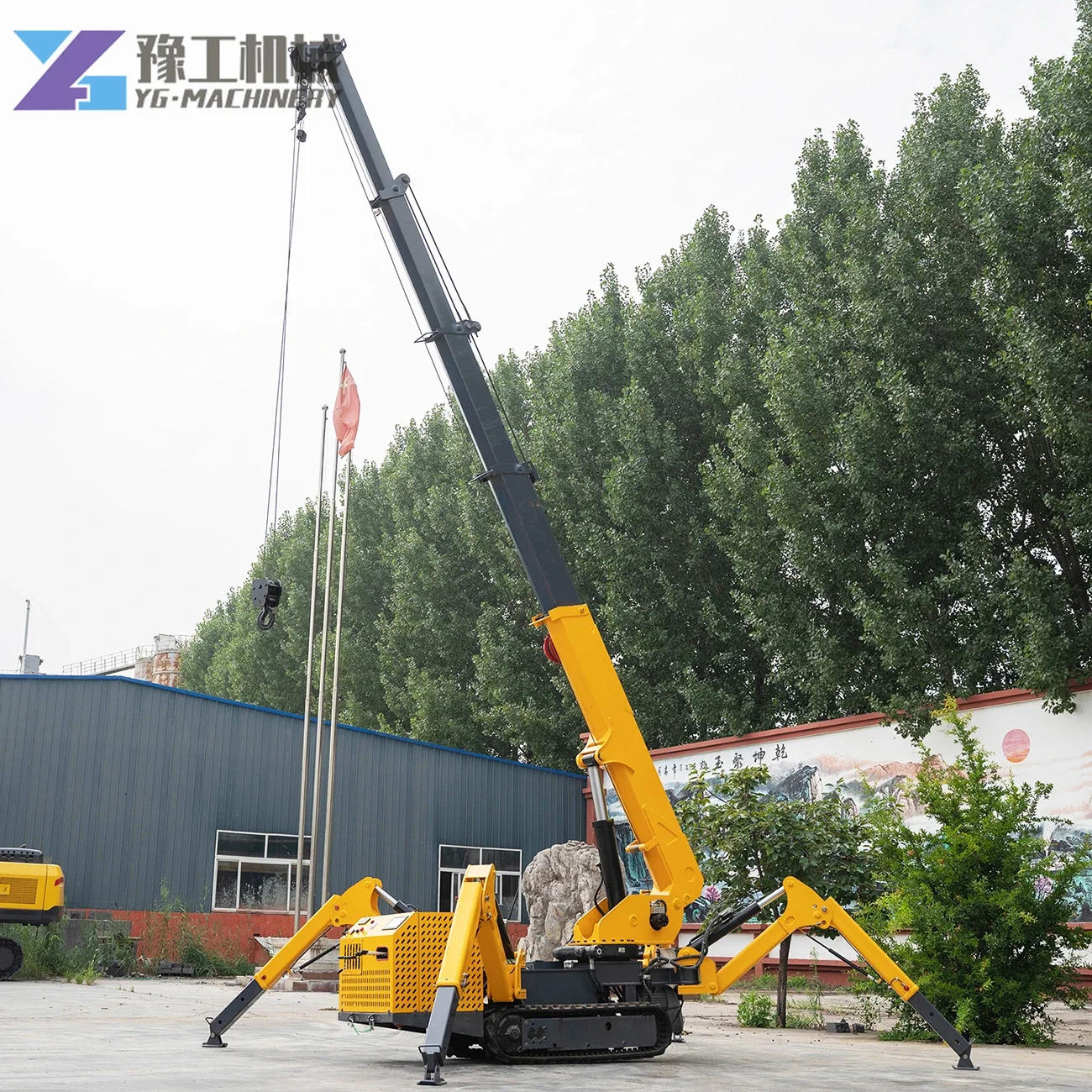 YG China Diesel Engine Drive Electric Spider Cranes Hydraulic Mobile Spider Crane 3 Ton Price Mini Spider Crane