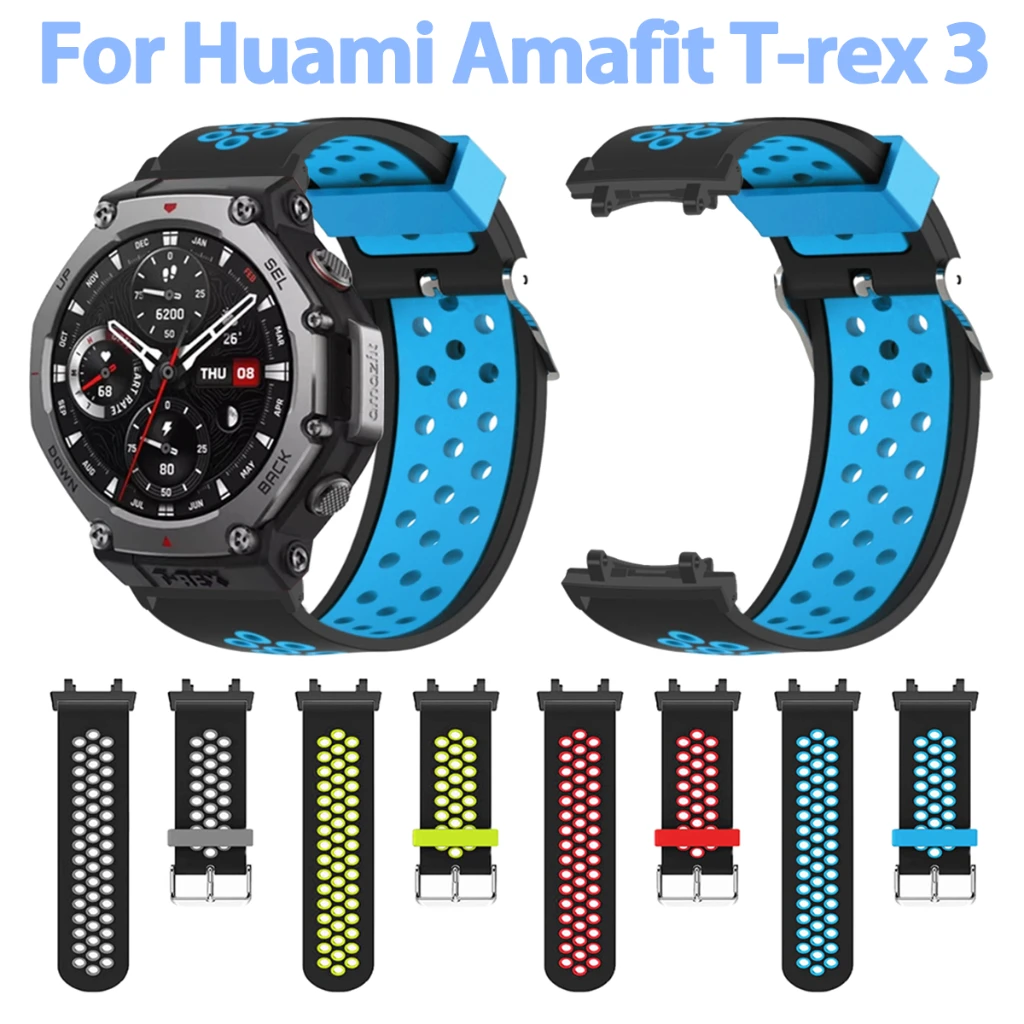 Silicone Soft Strap For Huami Amazfit T-rex 3 Smart Watch Breathable Sport Colorful WristBand Replacement Watchband