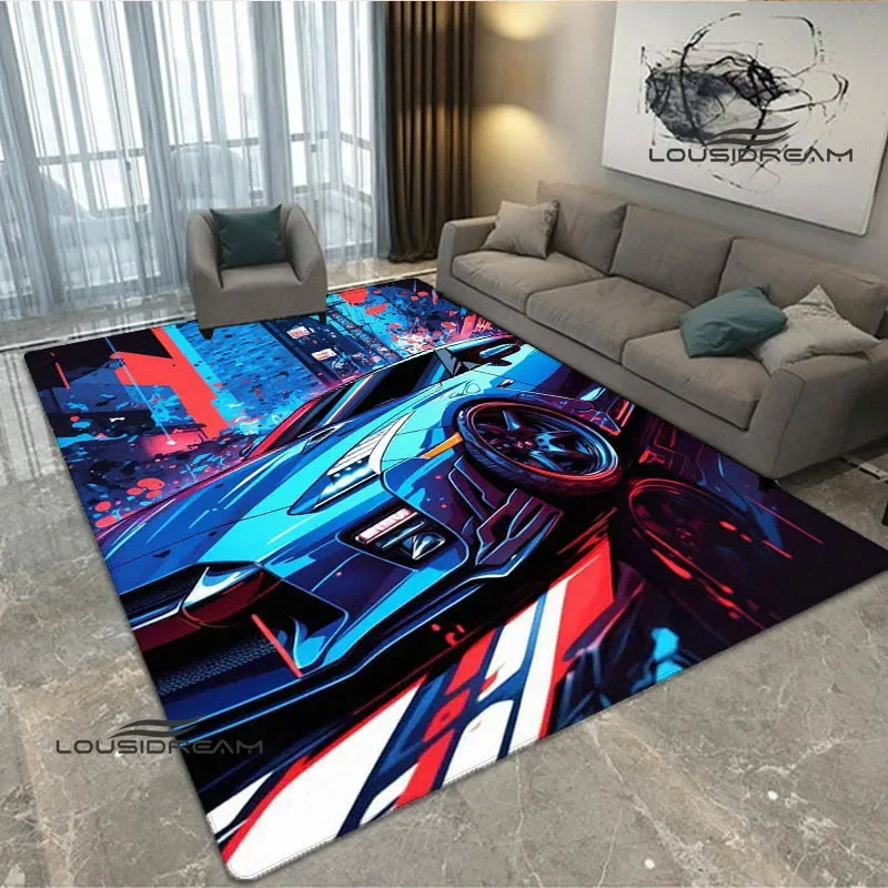 GTR racing retro printed carpet living room bedroom carpet balcony bathroom non-slip door mat photography props birthday gift