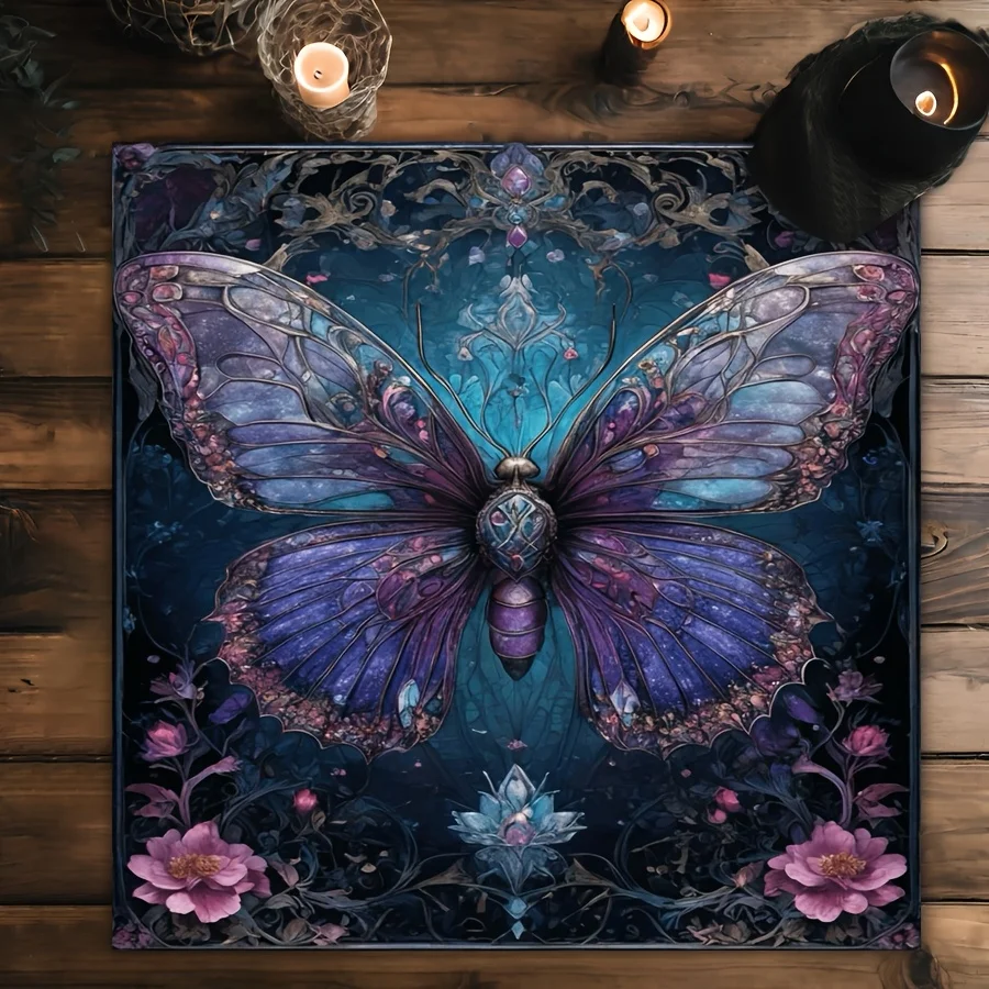 50/75/110/137cm Phantom Butterfly Garden Wallpaper Tarot Tablecloth Butterfly Wings Gemstone Living Room Bedroom Bohemian Decor