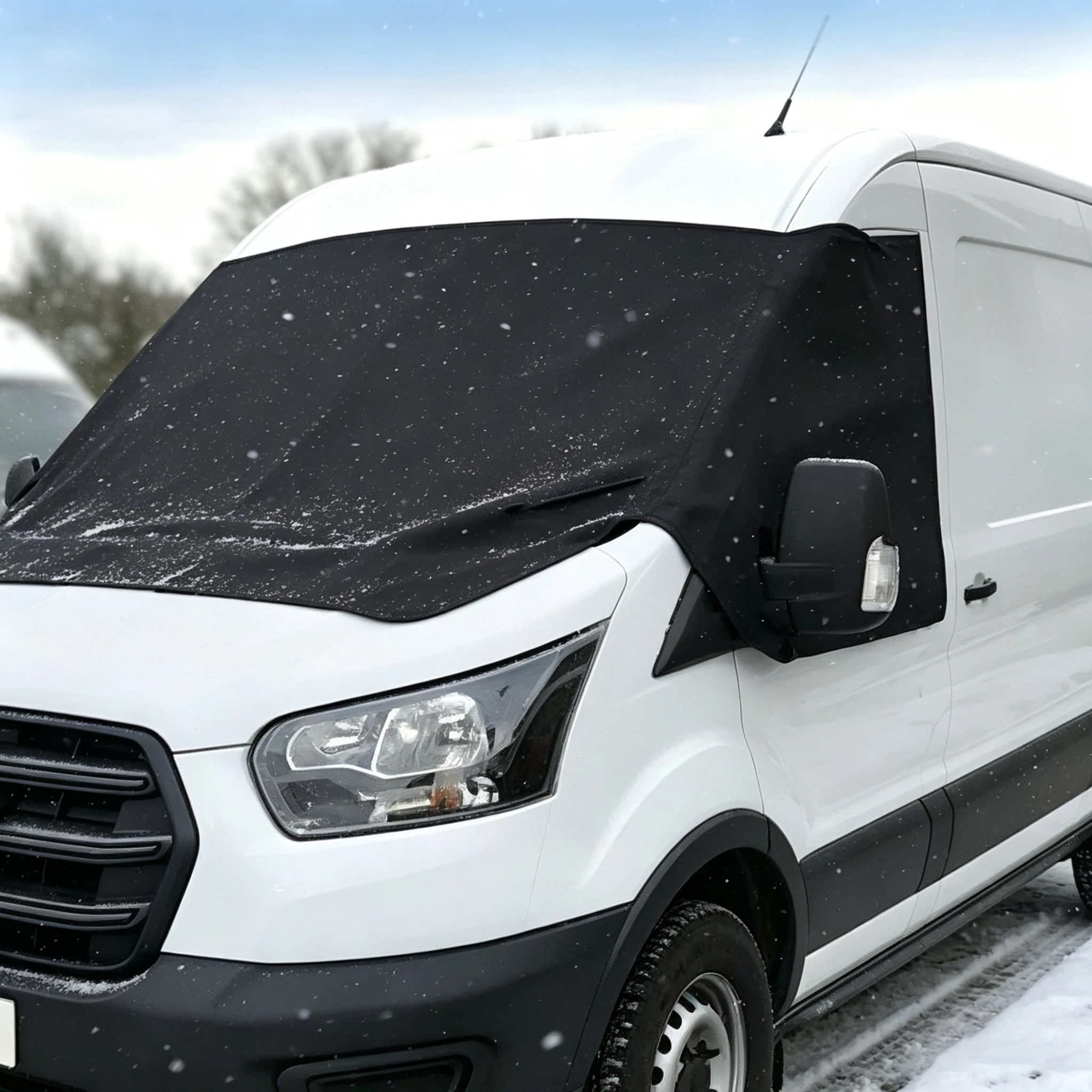 For Ford Transit Van Mk8/Mk9 2014 Forwards Motorhome Windscreen Cover - Frost Ice Shield Snow Dust Protector Screen Wrap