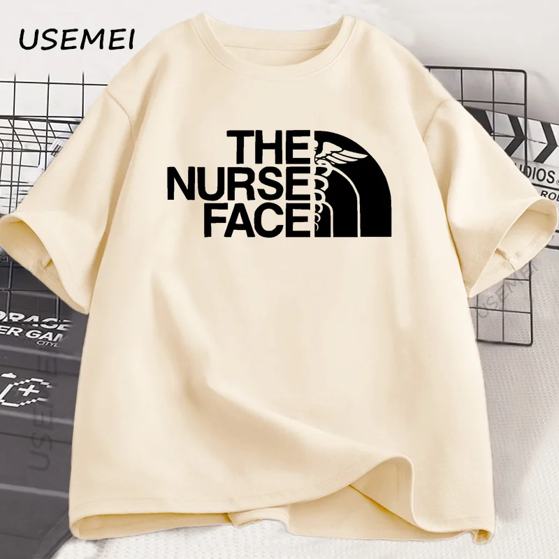 The Nurse Face T-Shirt Registered Nurse Life T Shirt Cotton Short Sleeve Women Ladies Tshirt Casual Loose Printed Tshirt Tops