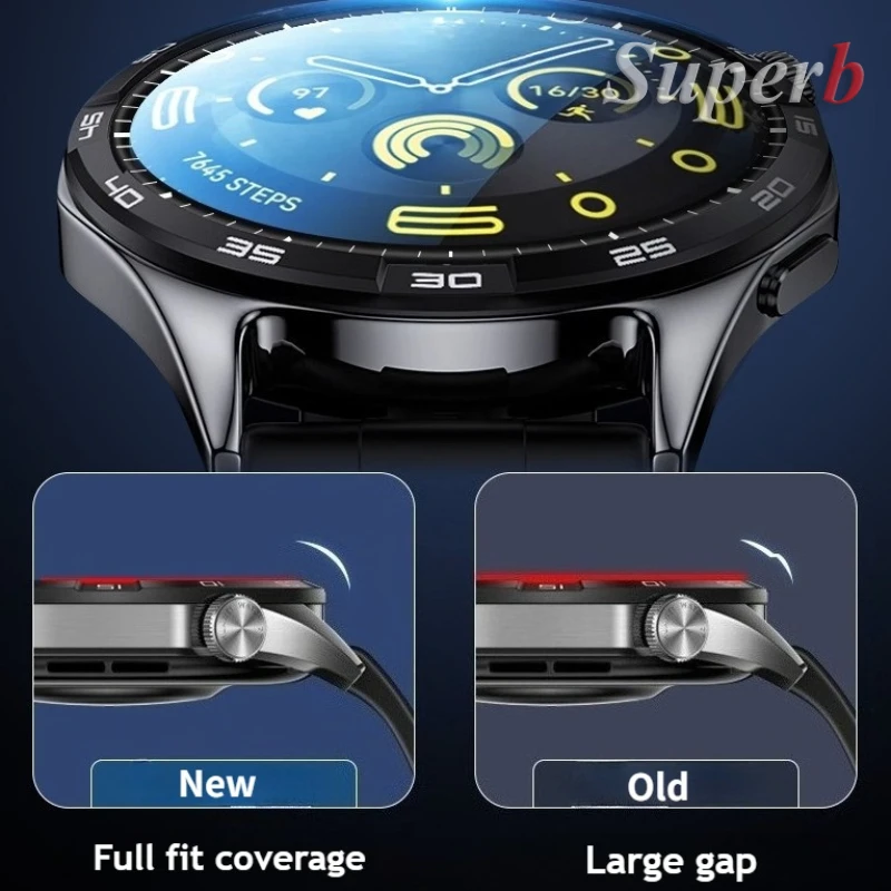 1-5Pcs Tempered Glass For Huawei Watch GT 5 Pro 4 46MM 41MM One-Click Easy Install Tool Screen Protector For Huawei Watch GT4/5