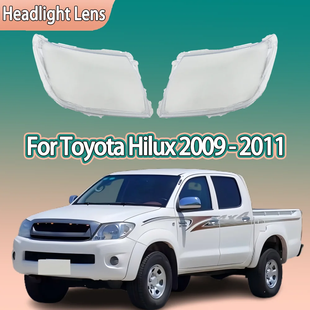 

For Toyota Hilux 2009 2010 2011 Front Headlamp Cover Transparent Headlight Shell Lens Plexiglass Replace Original Lampshade