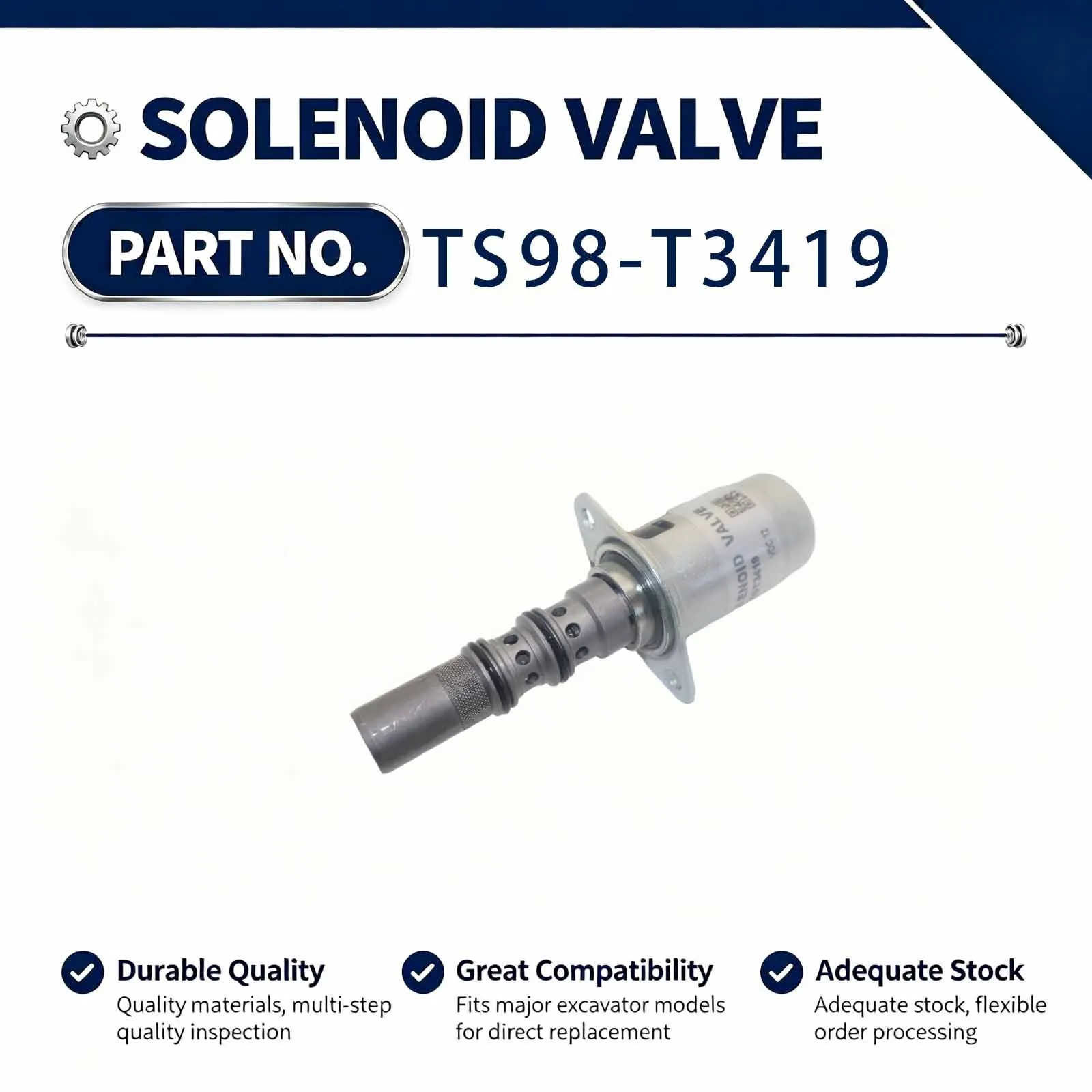 New 11418522 12V Hydraulic Solenoid Valve Compatible for Volvo L110G L120H Excavator