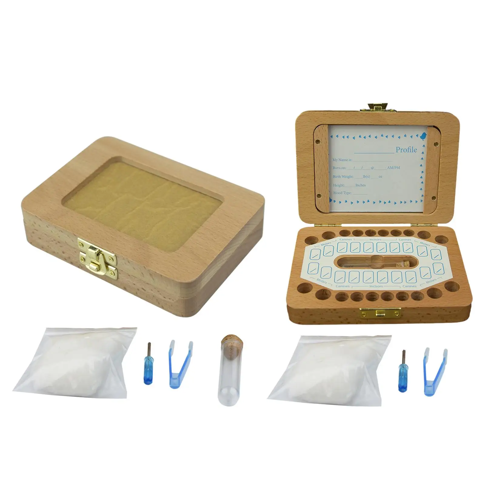Baby Tooth Box Keepsake, Children Tooth Container, Photo Frame with Tweezers