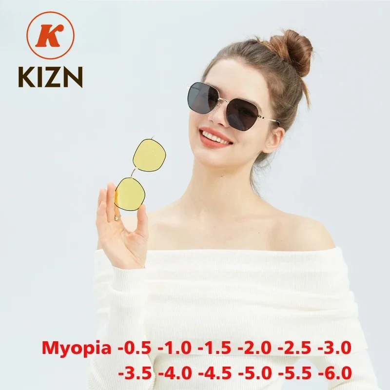 

Очки KIZN 3-в-1 с магнитной клипсой, фотохромные, для женщин и мужчин, поляризованные, с диоптриями от -0.50 до -10