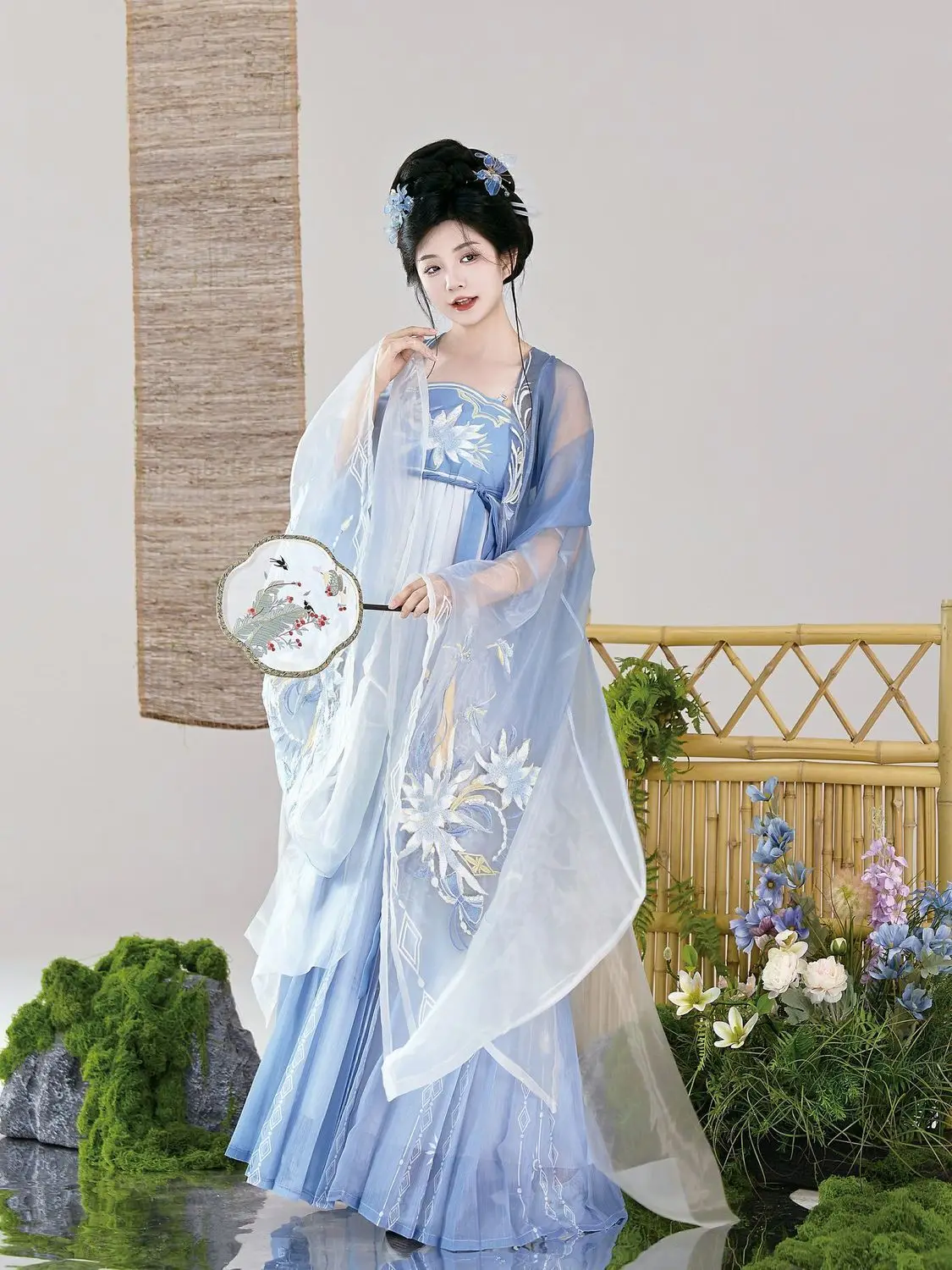 Heavy Industry Embroidery Tang Style Hezi Skirt Hanfu Big Sleeved Shirt One-piece Pleated Skirt Ancient Style