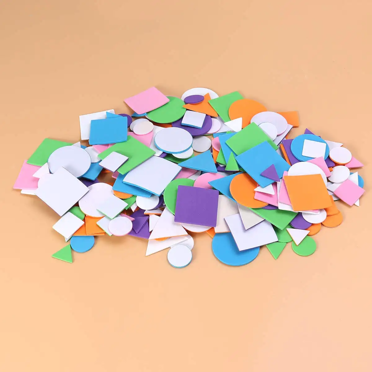 

1250 шт. геометрических форм из ЭВА-пены, самоклеящиеся, разноцветные, для детского творчества, распознавания цифр и букв