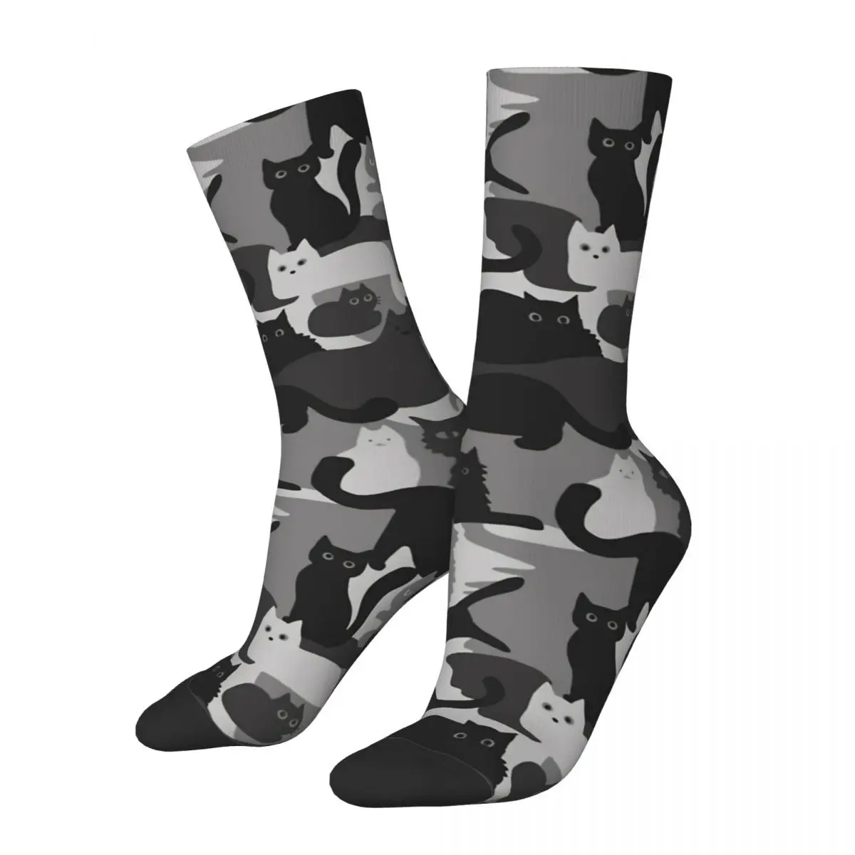 

Camouflage Camouflage Pattern With Cats Camo Men Women Socks Outdoor Novelty Spring Summer Autumn Winter Stockings Gift