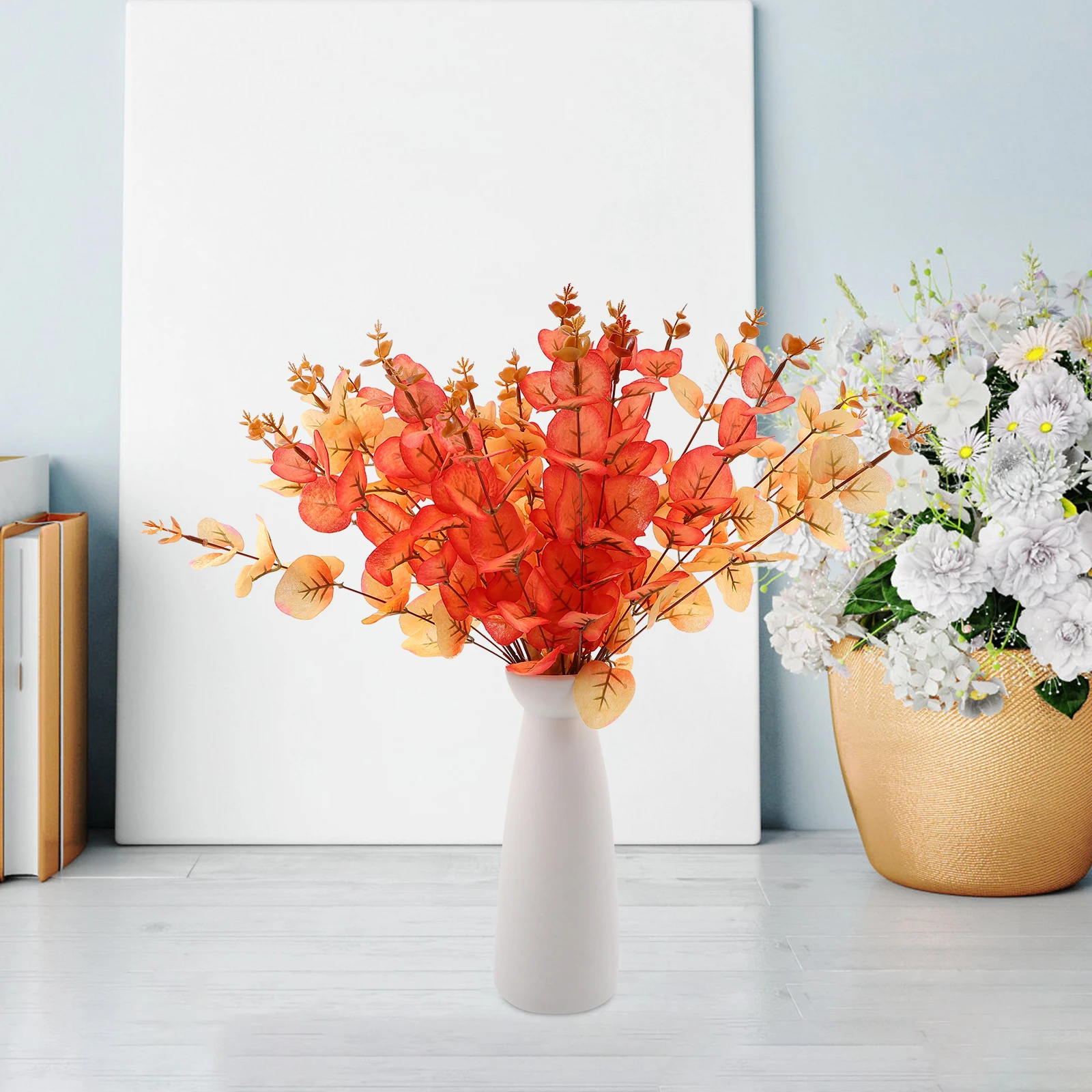 

6Pcs Artificial Eucalyptus Stems Realistic Faux Greenery Branches for Wedding Party Floral Arrangement Home Decoration