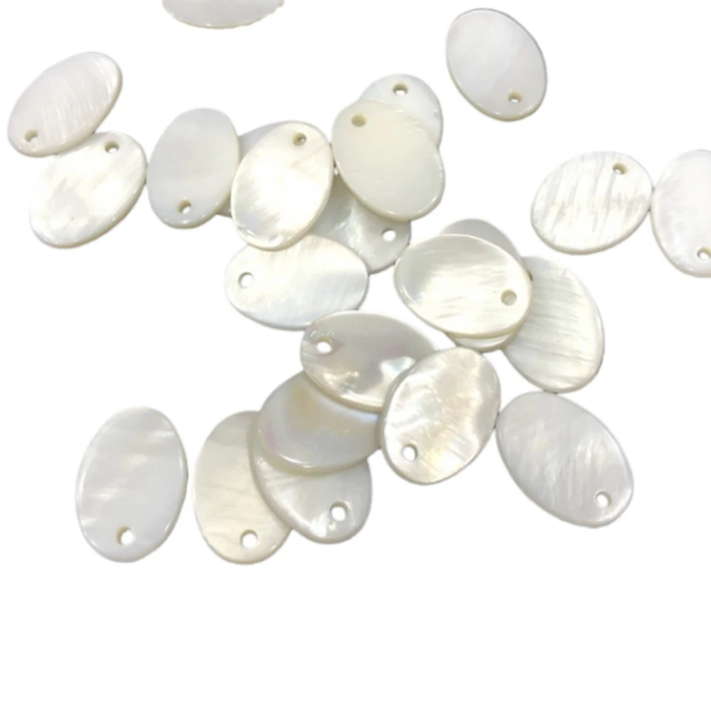 10 PCS  50pcs Oval Shell Natural Mother of Pearl Jewelry Making Top Hole 10mmX14mm Accessories DIY Jewelry Making
