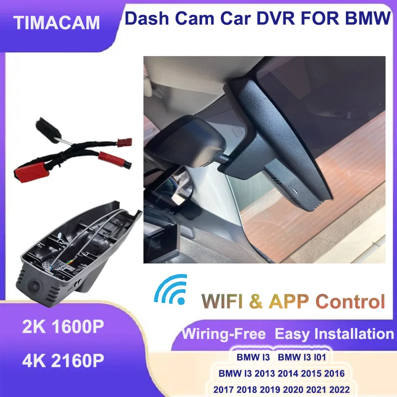 TIMACAM 2K 4K 2160P CarDVR DashCam Front and Rear Camera For BMW I3 I01 2013 2014 2015 2016 2017 2018 2019 2020 2021 2022 2023