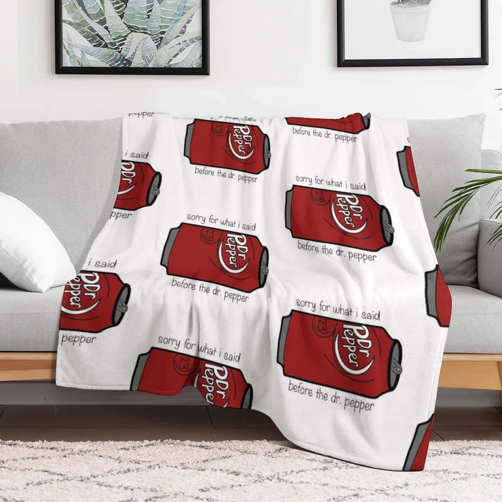 Sorry About Before the Dr. Pepper Throw Blanket Soft Sherpa Fleece Warm Blanket for Winter