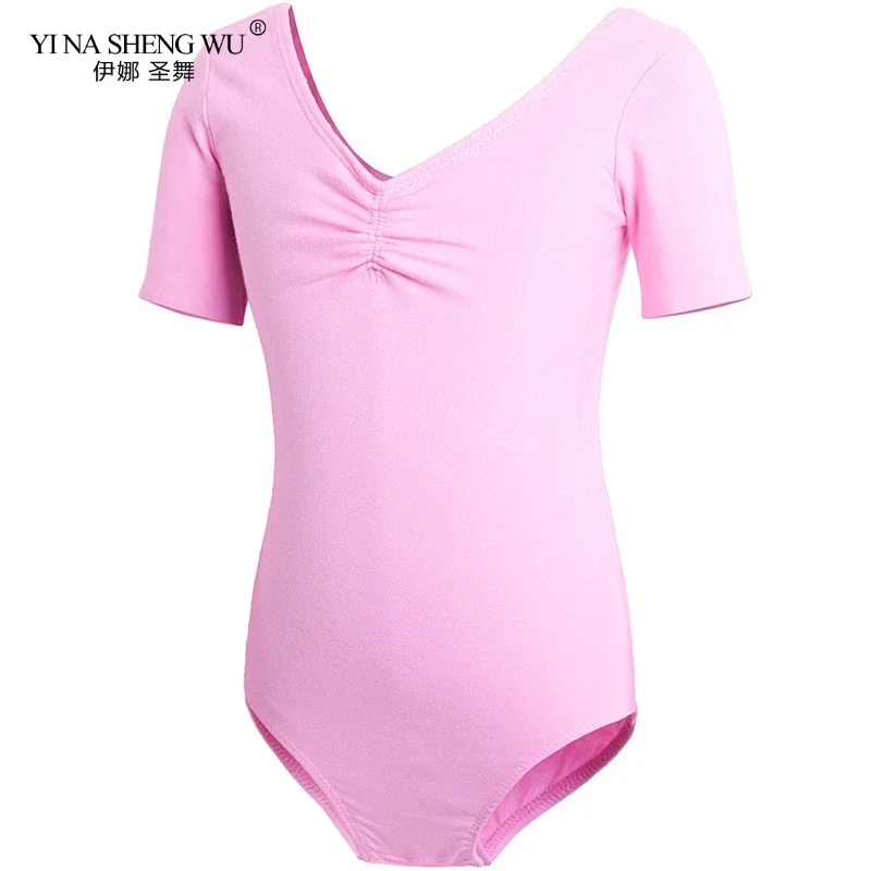 Trykot gimnastyczny baletowy dla małych dziewczynek, strój do ćwiczeń tanecznych, czarno-fioletowo-różowy, bawełniany body do tańca, ubrania dla dzieci.