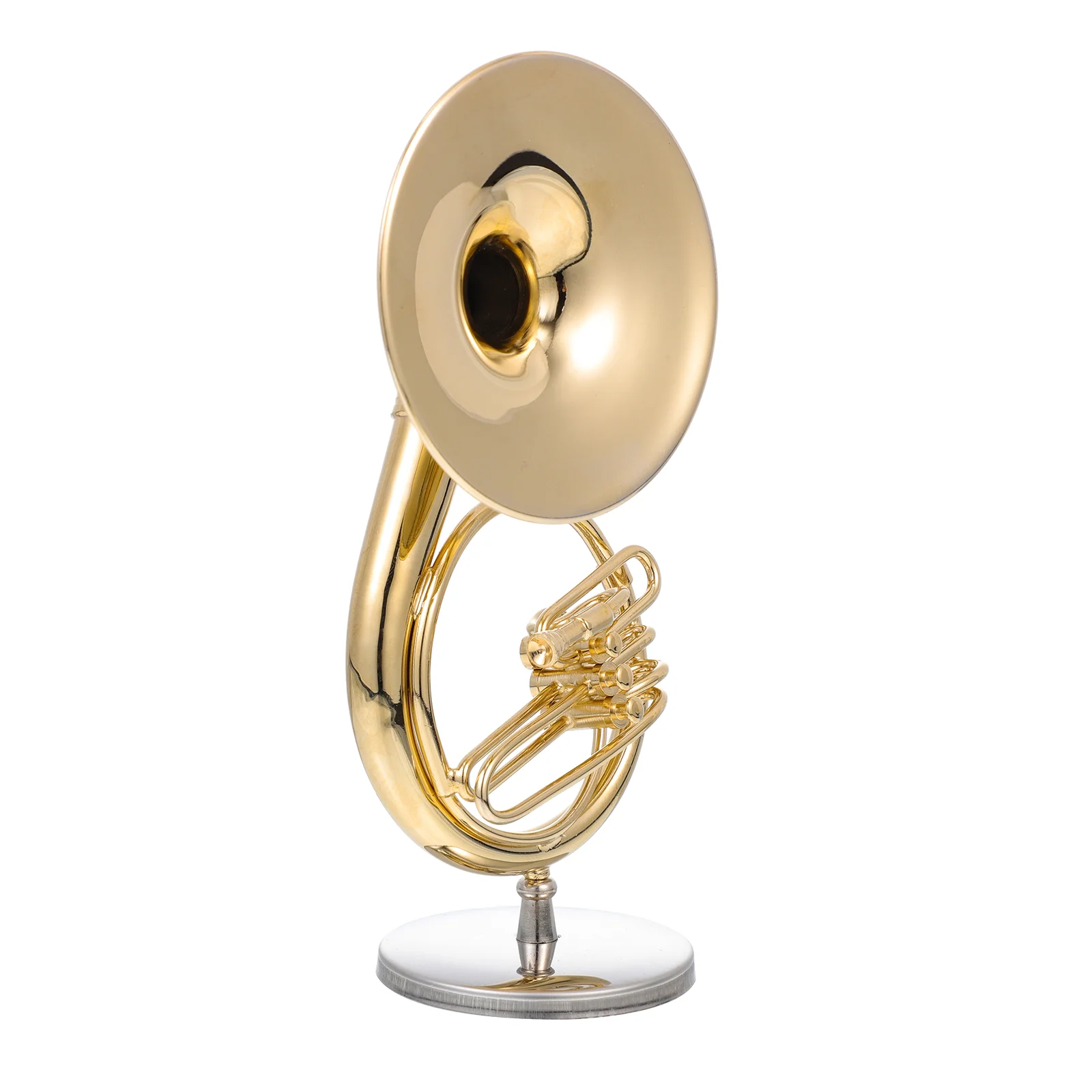 Musical Instrument Model Realistic Sousaphone Adorn Small Desktop Decorate 24k Gold Plated Copper