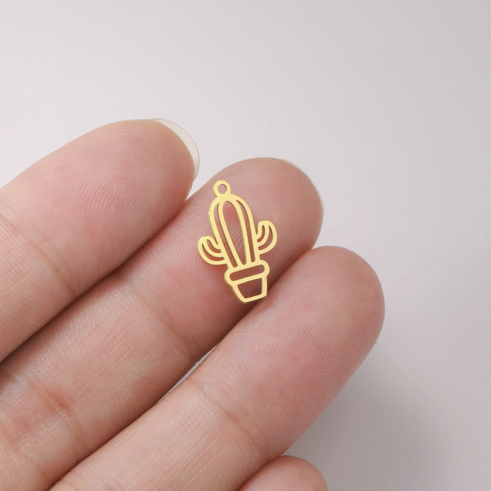 선인장 스테인리스 스틸 식물 펜던트, DIY 목걸이 귀걸이, 주얼리 만들기 용품, 패션 선물