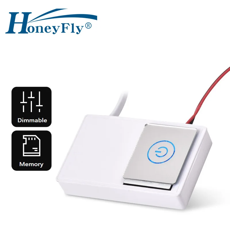 HoneyFly Mirror Touch Switch AC220V-DC12V 12W Power Supply LED ON/OFF Dimming Light Hidden Touch Controller For Mirror Lamp